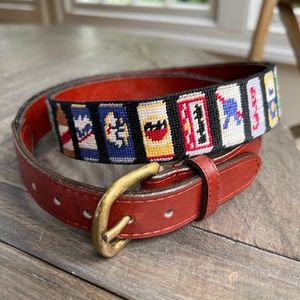 Smathers and Branson Needlepoint Belt Beer Cans
